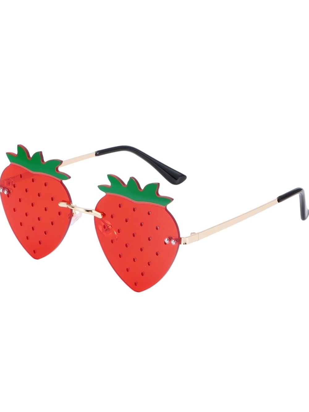 Strawberry-Rimless Sunglasses - Red